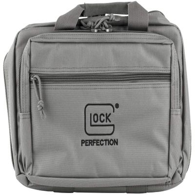 Double Pistol Case, Gray, 12.5" X 9.5" X 4.5", Padded Compartments, Holds 2 Handguns, 5 Magazines, Ammo, and Range Tools, One Size