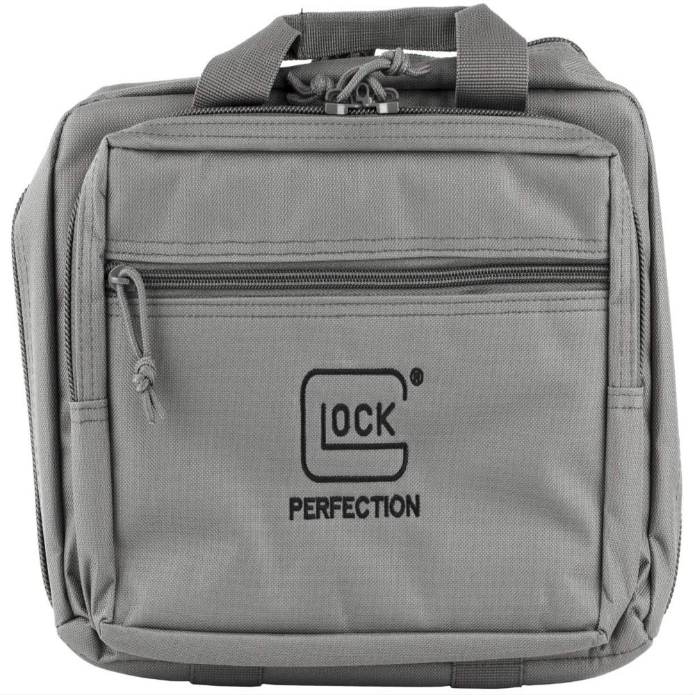 Double Pistol Case, Gray, 12.5" X 9.5" X 4.5", Padded Compartments, Holds 2 Handguns, 5 Magazines, Ammo, and Range Tools, One Size
