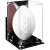 Football Display Case, Durable Clear Display Case with Mirror & Black Base , Wall Mounted Case for Full Size Footballs, Sports Memorabilia, Collectibles, Keepsakes, (A060-SR) view 1