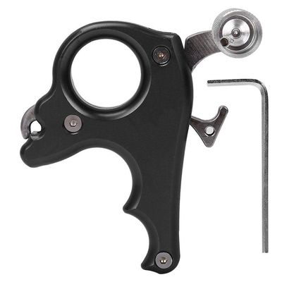 VGEBY1 Archery Thumb Trigger, 3 Finger Archery Release Aid Grip Archery Thumb Caliper Bows Shooting Tool Accessory(Black)