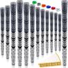 SAPLIZE Cross Cord Golf Grips Set of 13 Grips with Tape or Full Regripping Kit, Std/Mid/Jumbo, Low Taper Design, Multi-compound Hybrid, Anti-Slip Golf Club Grips, CL03 Series, Mid-Size, Grey view 1