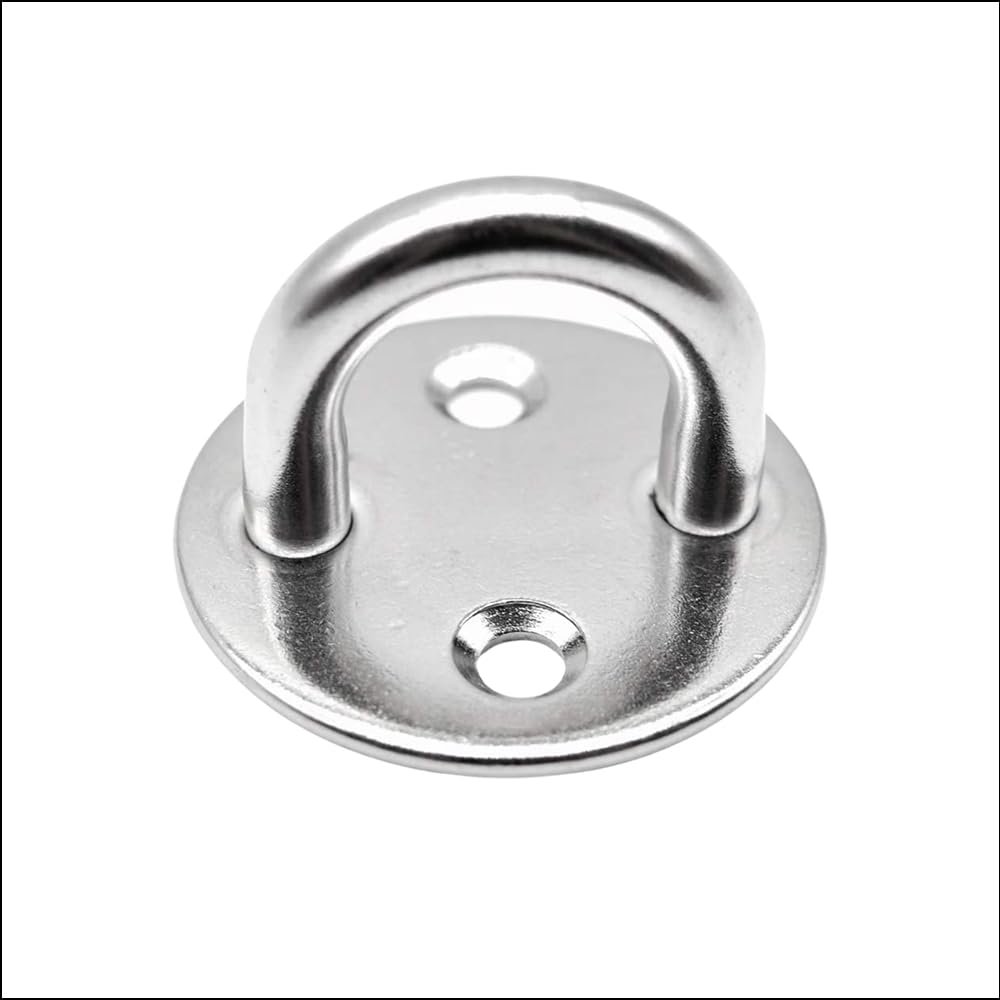 MARINE CITY Thick Ring Round Sail Shade Pad Eye Plate, Anti-Rust Stainless Steel, for Boat Rigging, Sailing, and Boating (Medium)