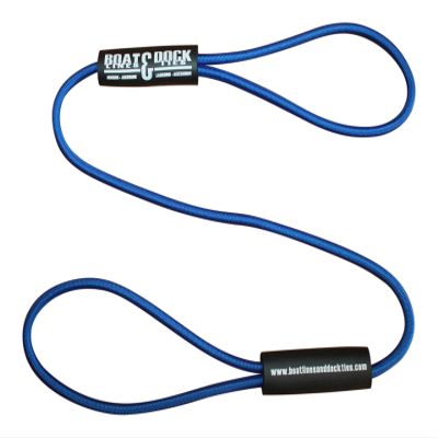 Boat Lines & Dock Ties Basic Bungee Boat Dock Ties with Floats (Blue, 60"- 2 Pack)