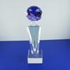 The Elegante Optical Crystal Glass Diamond Trophy Awards Recognition Achievement Reality Personalized Custom Laser Etched Engraving Trophy (Purple Diamond, 7" H) view 1