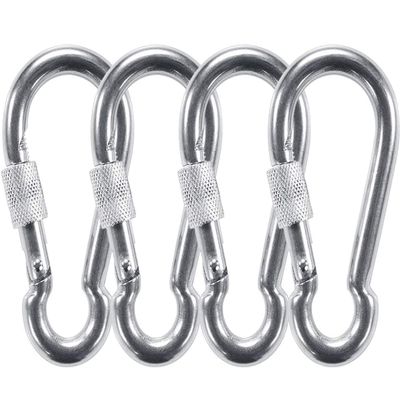 PROND Locking Carabiners, Heavy Duty Carabiner, 316 Stainless Steel Screw Lock Carabiner Hooks (4PCS - 316 Stainless Steel)