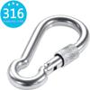 PROND Locking Carabiners, Heavy Duty Carabiner, 316 Stainless Steel Screw Lock Carabiner Hooks (4PCS - 316 Stainless Steel) view 2