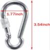 PROND Locking Carabiners, Heavy Duty Carabiner, 316 Stainless Steel Screw Lock Carabiner Hooks (4PCS - 316 Stainless Steel) view 4