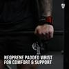Gymreapers Weight Lifting Grips (Pair) for Heavy Powerlifting, Deadlifts, Rows, Pull Ups, with Neoprene Padded Wrist Wraps Support and Strong Rubber Gloves or Straps for Bodybuilding (Red, Medium) view 4