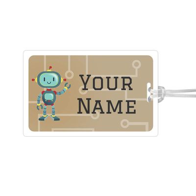 Kids Labels Durable Large Luggage & Bag Tag Robot Design