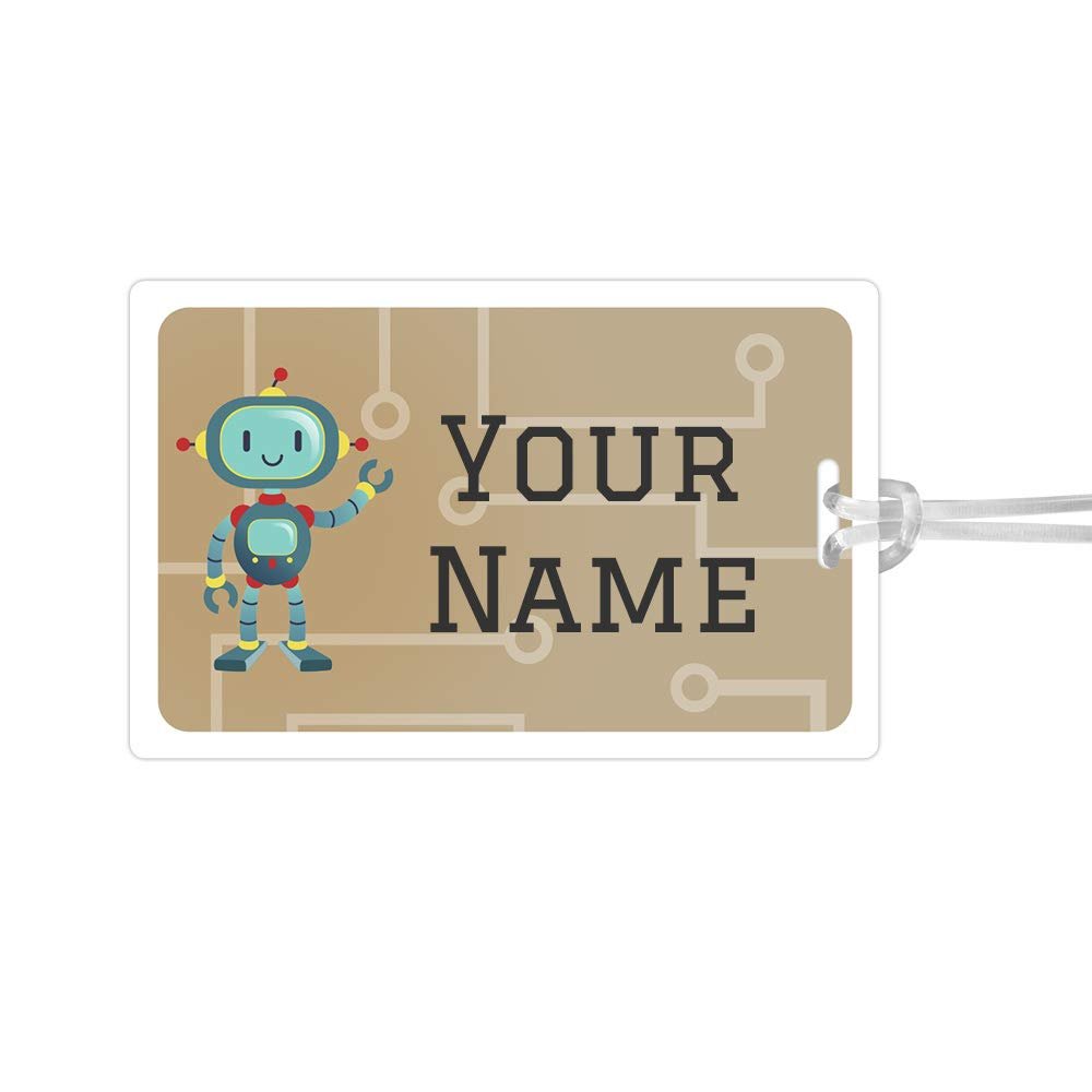 Kids Labels Durable Large Luggage & Bag Tag Robot Design