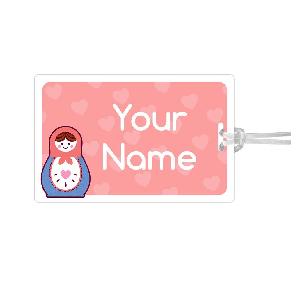 Kids Labels Durable Large Luggage & Bag Tag Russian Doll Design