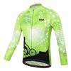 Uriah Men's Cycling Jersey Long Sleeve Reflective with Rear Zippered Bag Rider Green Size S view 1