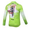 Uriah Men's Cycling Jersey Long Sleeve Reflective with Rear Zippered Bag Rider Green Size S view 2