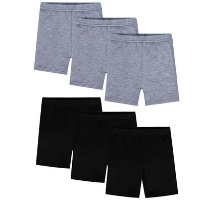 BOOPH Girls Dance Shorts Bike Short for Underdress 5-7 Years Black Gray 6 Pack