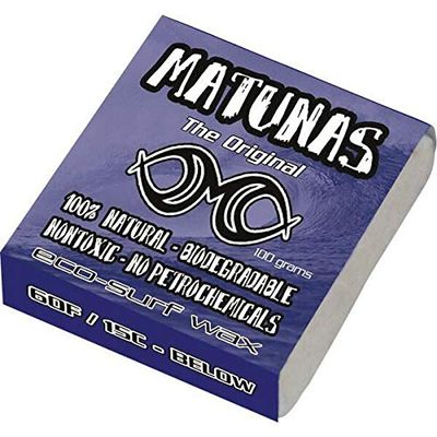 Open Road Goods Organic Surf Wax - Matunas Surf Wax - Base Coat - Warm - Tropical - Cool - Cold - Hawaiian Competition Formula All Natural Surf Wax - Free Surf Gift Bag (Cold (Case))