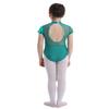 Agoky Girls' Team Basic Leotard Shiny Mesh Splice Cutout Back Gymnastic Ballet Dance Leotard Tops Dancewear Costumes Lake_Blue 12 view 2