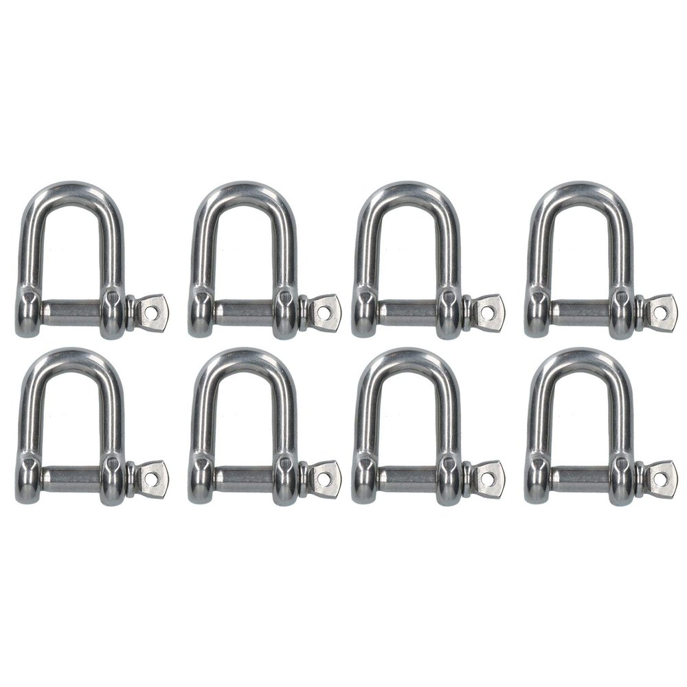 AB Tools 8 Pack 8mm Stainless Steel Dee Shackle Marine Grade 316 DK42