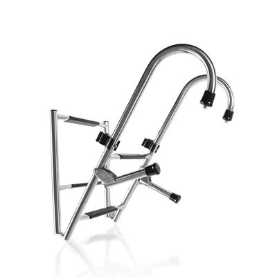 MARINE CITY Stainless Steel Anti-Slip 2 Step Folding Telescoping Dock Ladder - Ideal for Marines, Boats, Yachts, Swimming Pools