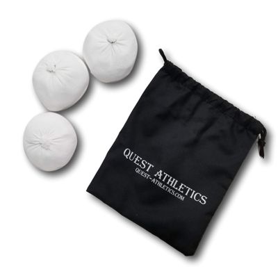 Quest Athletics Pack of (3) 2 oz Chalk Balls for Gymnastics Rock Climbing Bouldering Weight-Lifting Cross Training Powerlifting - Premium Quality Gym Chalk