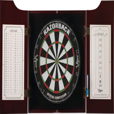 Viper Razorback Sisal Dartboard & Metropolitan Mahogany Cabinet