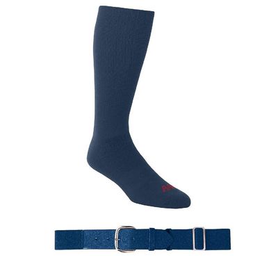 A4 Sportswear Navy Large Socks & Navy Adult Belt