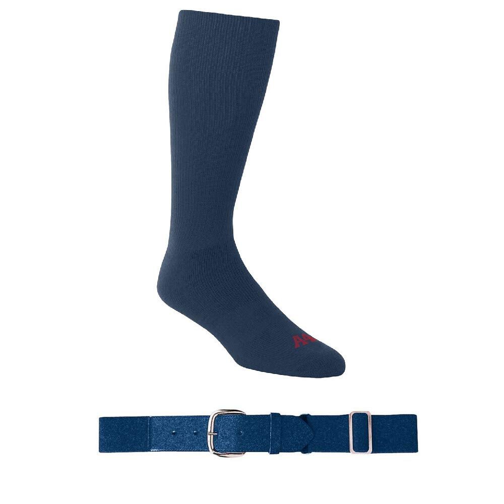 A4 Sportswear Navy Large Socks & Navy Adult Belt