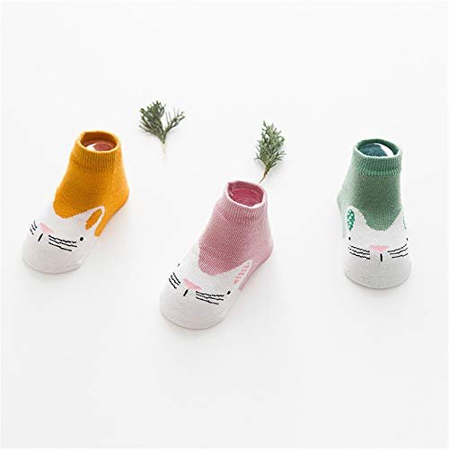 3Pairs/lot Cartoon Rabbit Baby Socks Newborn Cute Breathable Cotton Boys Girls Sock Non-Slip Toddler Socks (Small)