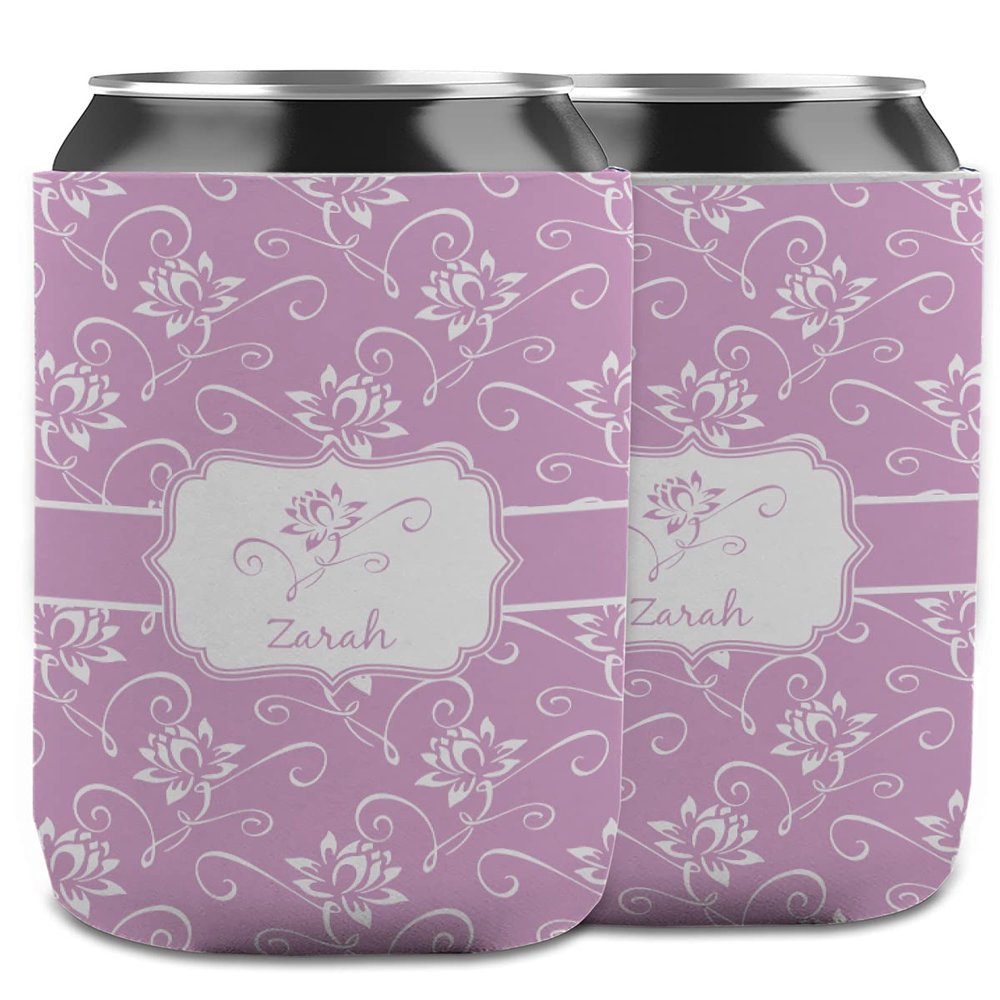 Personalized Lotus Flowers Can Cooler (12 oz) w/Name or Text
