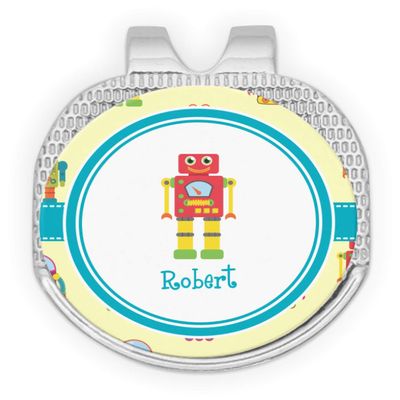 YouCustomizeIt Personalized Robot Golf Ball Marker - Hat Clip - Silver