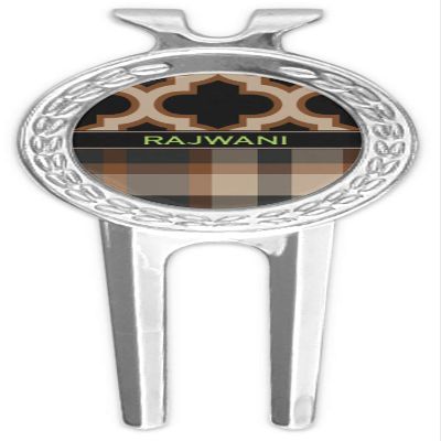 YouCustomizeIt Personalized Moroccan & Plaid Golf Divot Tool & Ball Marker