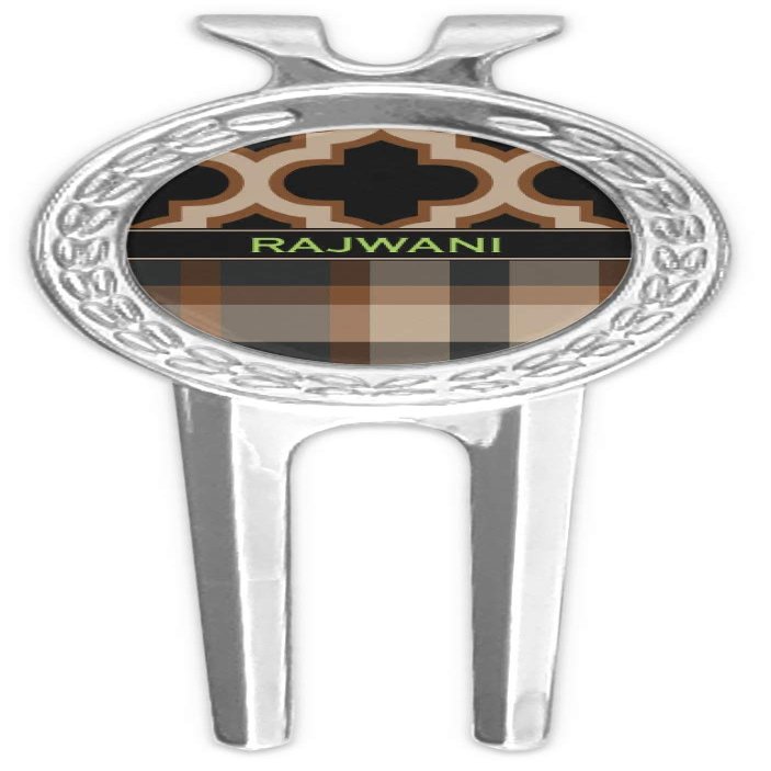 YouCustomizeIt Personalized Moroccan & Plaid Golf Divot Tool & Ball Marker