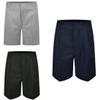 Boys Generous Elasticated Waist Plain Short Kids School Uniform Plus Fit Shorts Grey 11-12 Years view 1