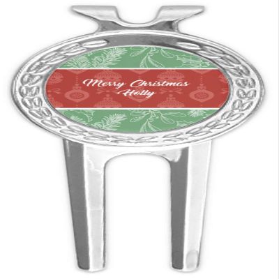YouCustomizeIt Personalized Christmas Holly Golf Divot Tool & Ball Marker