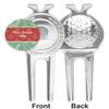 YouCustomizeIt Personalized Christmas Holly Golf Divot Tool & Ball Marker view 2