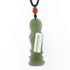 2" China Certified Nature Hetian Nephrite Jade Blessing Kwan-yin Necklace Pendant 7083 view 2