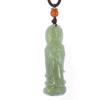 2" China Certified Nature Hetian Nephrite Jade Blessing Kwan-yin Necklace Pendant 7083 view 3