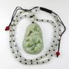 2.1" China Certified Grade A Nature Hisui Jadeite Jade Lucky Magpie and Flower Necklace Pendants view 4
