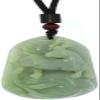 2"China Certified Grade A Nature Hisui Jadeite Jade Longevity Deer and Peach Necklace Pendants view 1
