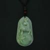 2"China Certified Grade A Nature Hisui Jadeite Jade Longevity Deer and Peach Necklace Pendants view 3