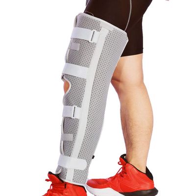 Kmgjc Knee Brace, Adjustable Support Knee Strap - for ACL/PCL Injuries, Patella Support, Sprains, Hypertension (1 Knee Fixation Band) (Color : Gris, Size : Universal)