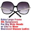 ANDWOOD Oversized Sunglasses for Women Big Large Square Wide Frame Shades Retro Trendy Fashion UV Protection Black Sun glasses view 2