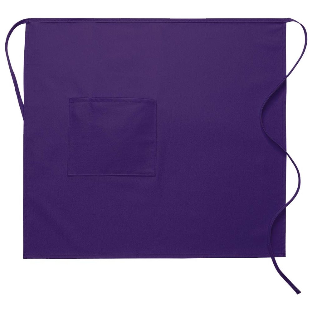 DayStar Apparel 118 One Pocket 3/4 Bistro Apron w/Pencil Divide (6 Pack), Purple