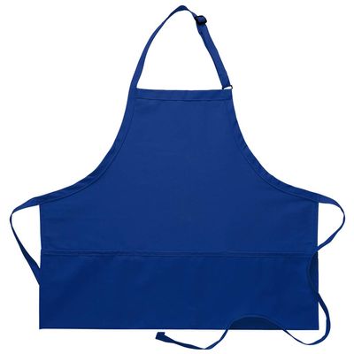 DayStar Apparel 200XL Extra Large Three Pocket Bib Apron (6 Pack), Royal
