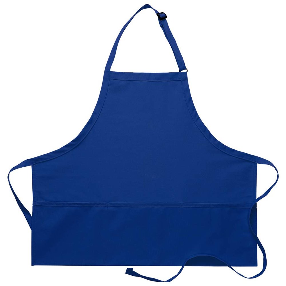 DayStar Apparel 200XL Extra Large Three Pocket Bib Apron (6 Pack), Royal