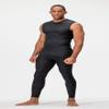 DEVOPS 3 Pack Men's Compression Shirts Sleeveless Workout Tank Top Baselayer for Gym Training, Running, Moisture Wicking (Large, Black/Black/Black) view 2
