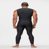 DEVOPS 3 Pack Men's Compression Shirts Sleeveless Workout Tank Top Baselayer for Gym Training, Running, Moisture Wicking (Large, Black/Black/Black) view 4