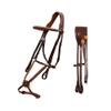 Exion Jumping Horse Bridle | Anatomical Figure 8 Bridle with Fancy Stitching & Padded Grackle Noseband | Rubber Grip Reins & Brass Buckles | English Tack for Equestrian Show & Training view 1