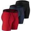 DEVOPS Men's Compression Shorts Underwear (3 Pack) (Small, Black/Charcoal/Red)