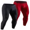 DEVOPS 2 Pack Men's Compression Pants Athletic Leggings (2X-Large, Black/Red) view 1