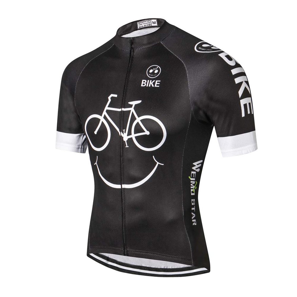 Men's Cycling Jersey MTB Mountain Road Bike Clothing Zip Top Shirts Summer Pro Team Racing Cycle for Men White Black Size XL